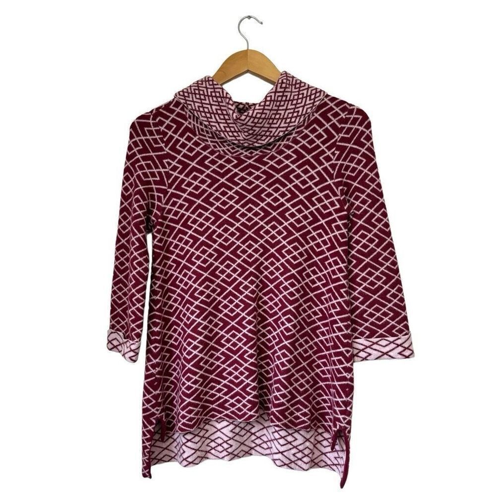 Anthropologie moth Galena cowl neck geometric alpaca blend sweater small
